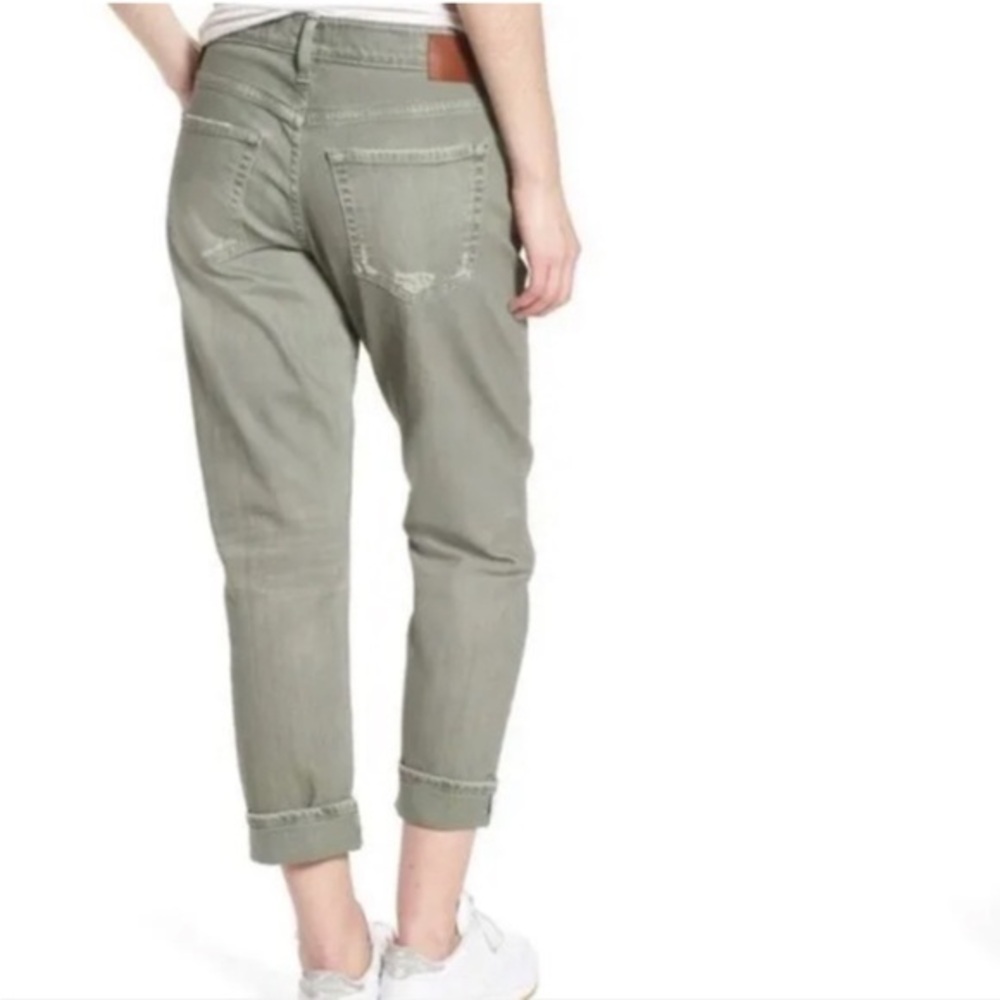AG Sz 24 Ex Boyfriend Slim Distressed Jeans Sage Green